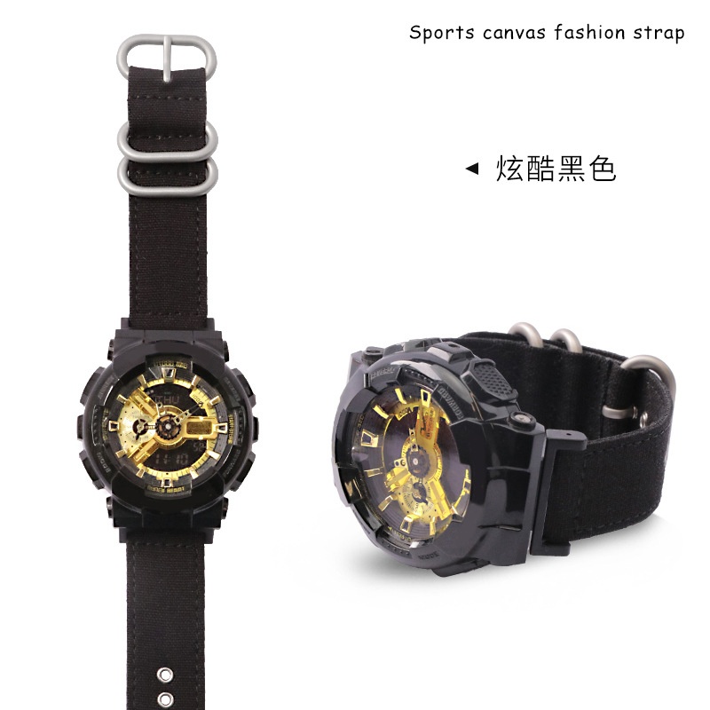 Casio Watch G-Shock Dw-5600 - 16mm Katoenen Canvas Nylon Vervangende Horlogeband