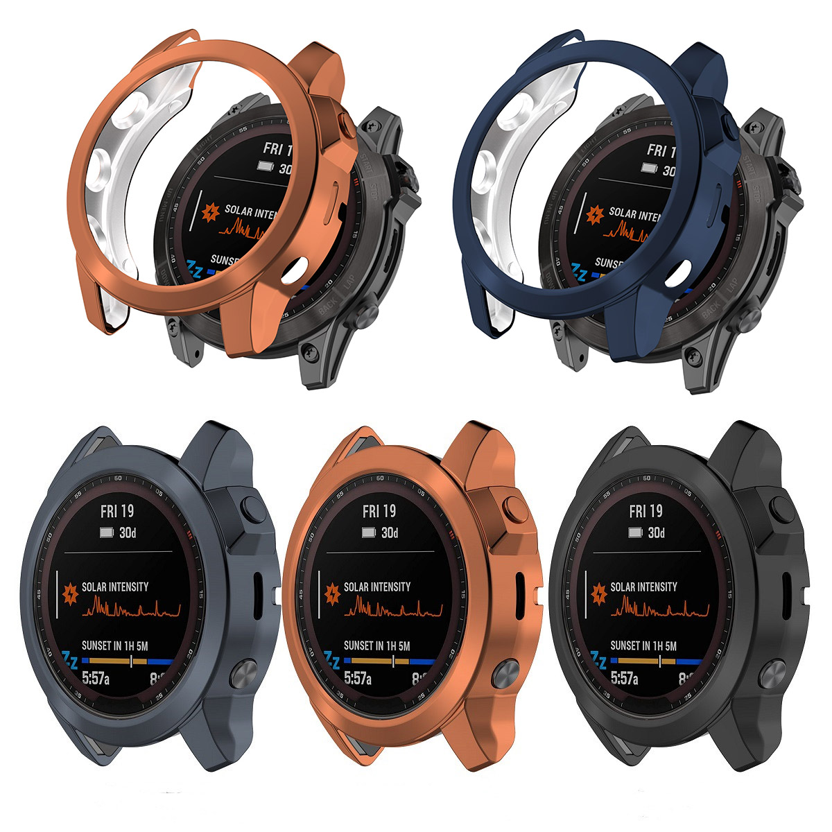 Solar Powered Watch - Beschermhoes Cover voor Garmin Fenix 7