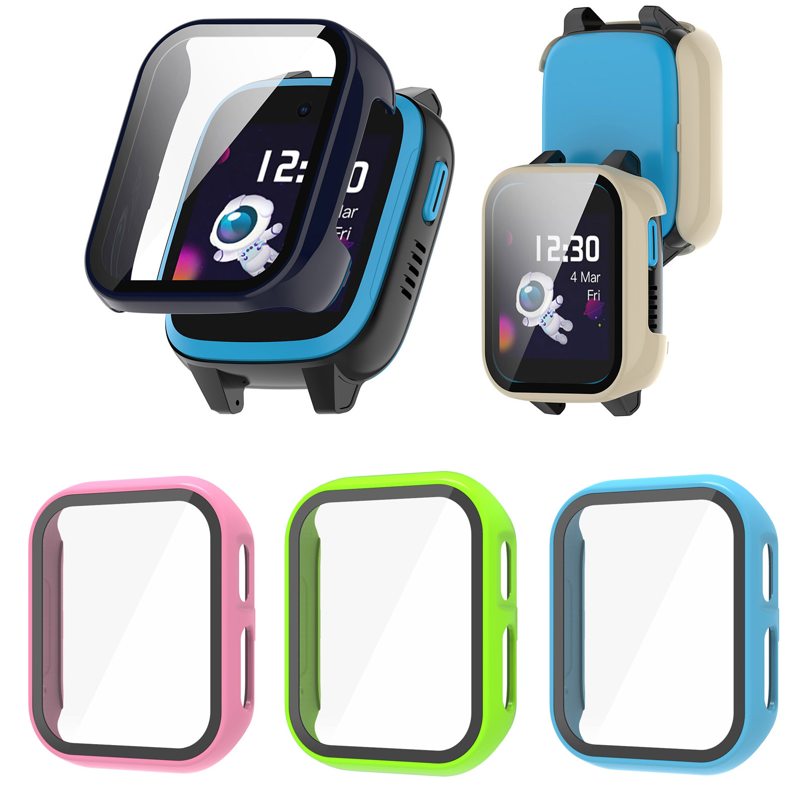 Smartwatch Watches For Kids - Harde Rand Shell Glas Screen Protector