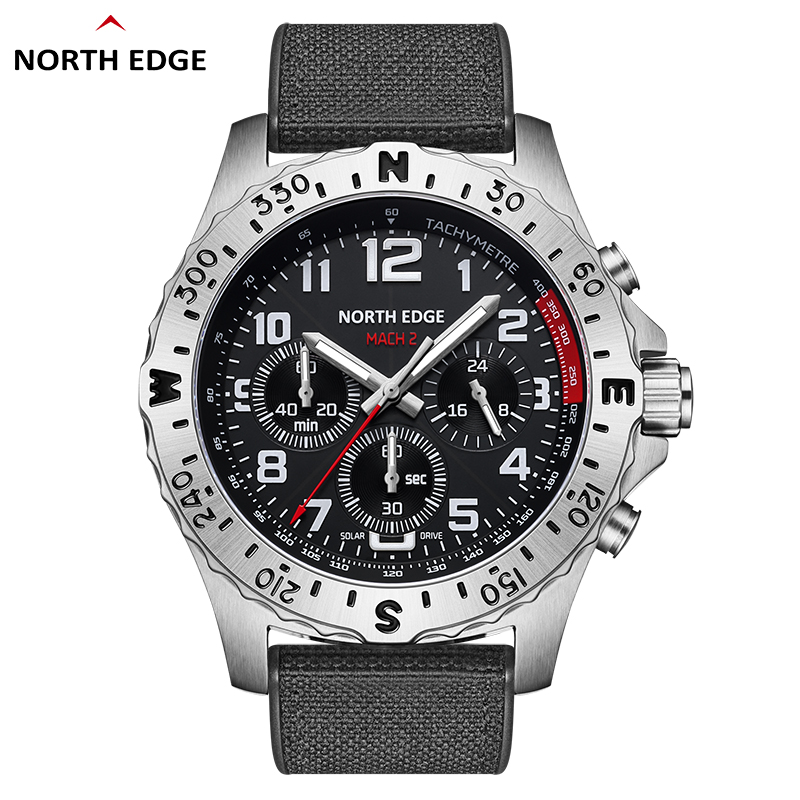 Solar Powered Watch - NORTH EDGE MACH 2 Herenhorloges Zonne-energie