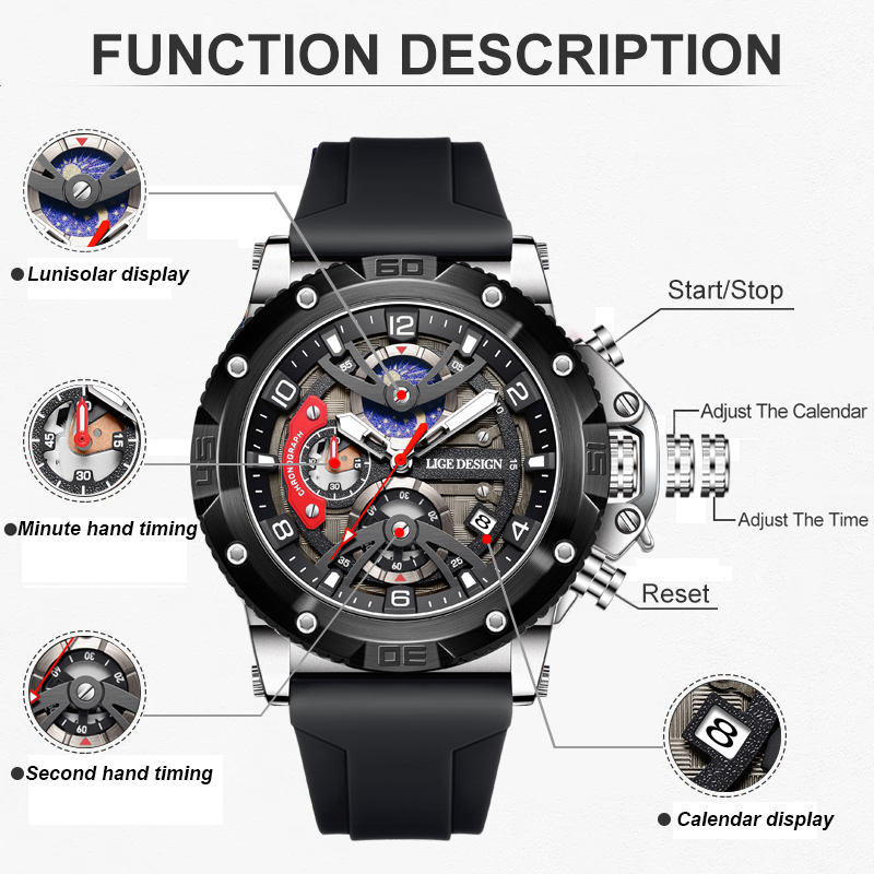 LIGE Topmerk Luxe Herenhorloge - Smartwatch Branded Watches For Men recensie en prijs