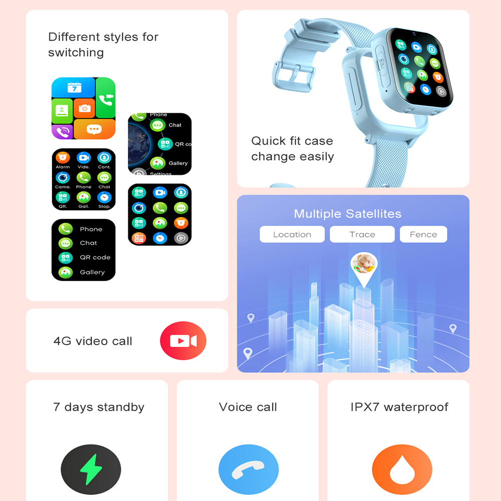 Smart Watch Kinderen 4G GPS WI - Smartwatch Watches For 12 Year Old Boy recensie en prijs