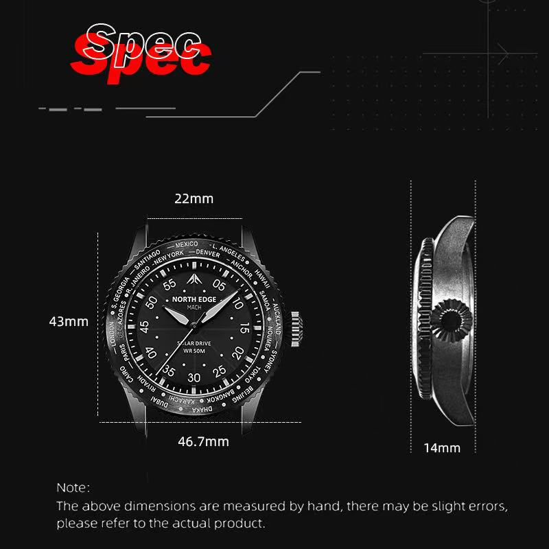 NORTH EDGE MAPLE Solar Quartz  - Solar Powered Watch recensie en prijs