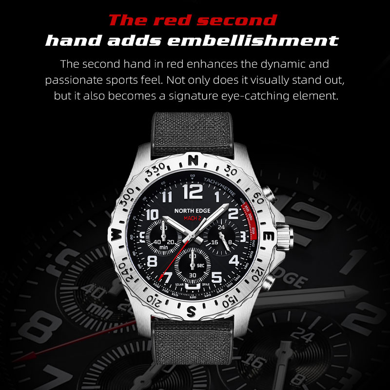 NORTH EDGE MACH 2 Herenhorloge - Solar Powered Watch recensie en prijs