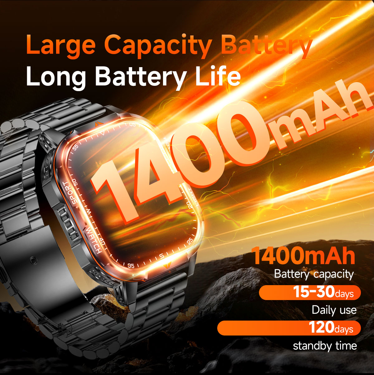 2026 Nieuwe Militaire 1400mAh  - French Connection Watches Smartwatch App recensie en prijs